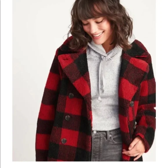 ❤️Sold❤️ Old Navy Buffalo Print Peacoat❤️ - Picture 1 of 7